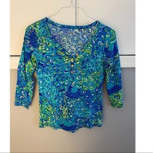 New Lily Pulitzer 3/4 sleeve printed shirt